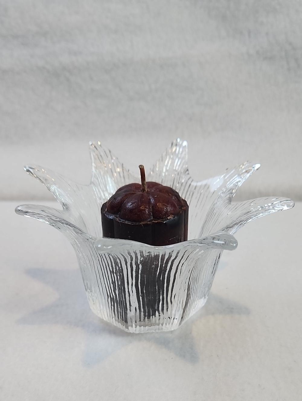 Vintage PartyLite Clear Crystal Tulip Votive Candleholder - Picture 1 of 8